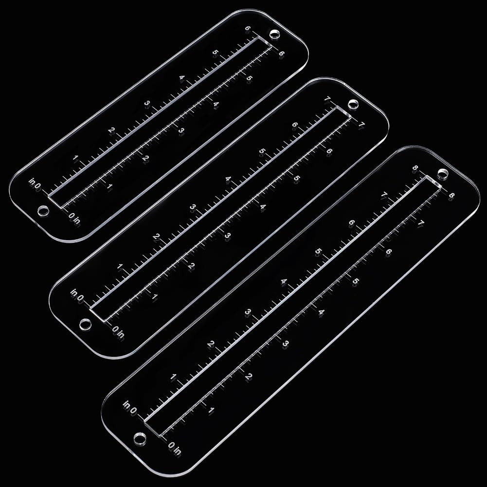 6Pcs 3 Sizes Zipper Making Templates, Clear Zipper Template Patchwork Ruler Sewi