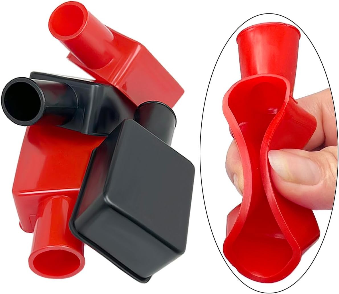 6PCS Battery Terminal Cover, Soft Rubber Insulating Battery Terminal Protector,