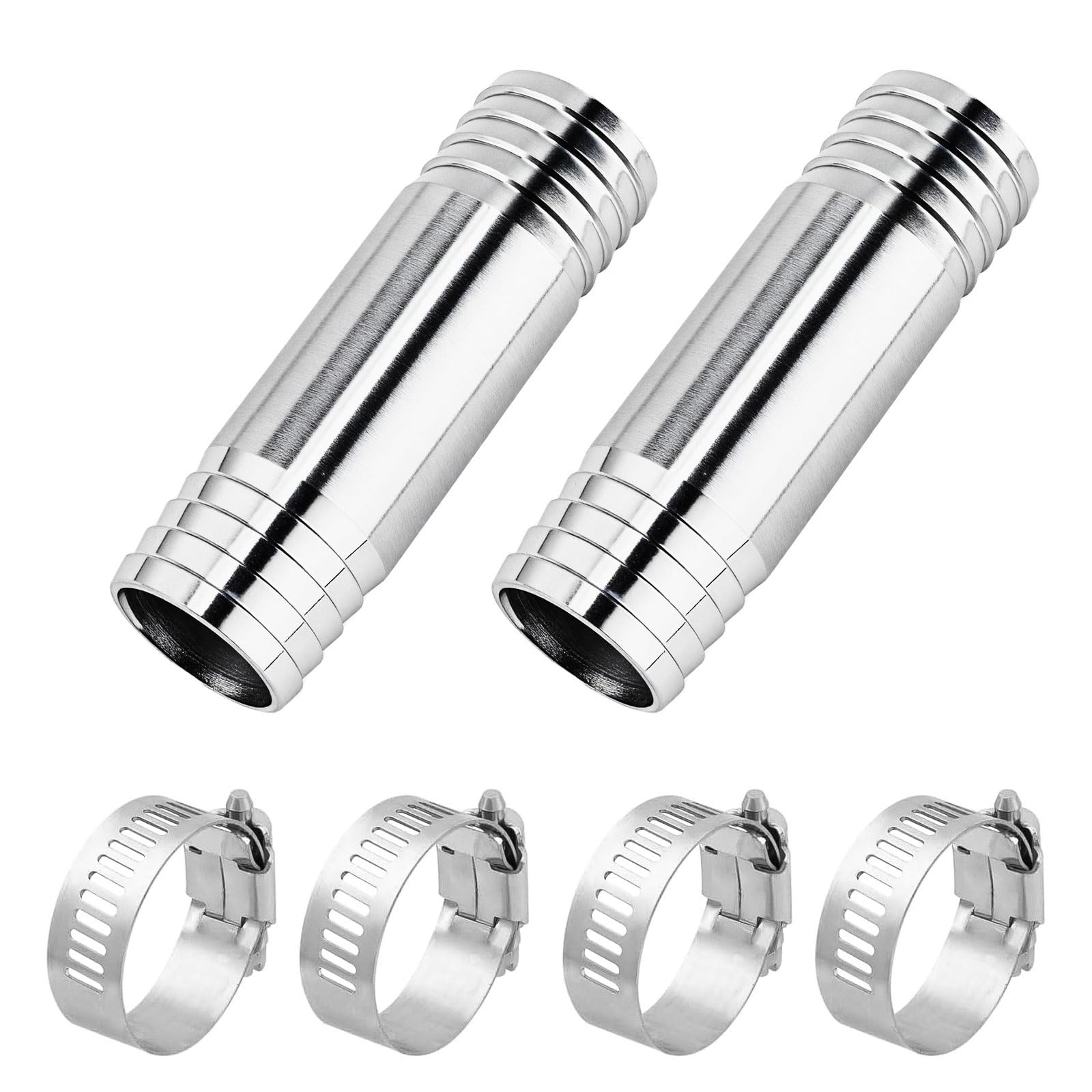2 Pack 11/4 Inch Hose Barb Fitting 304 Stainless Steel Sanitary Splicer