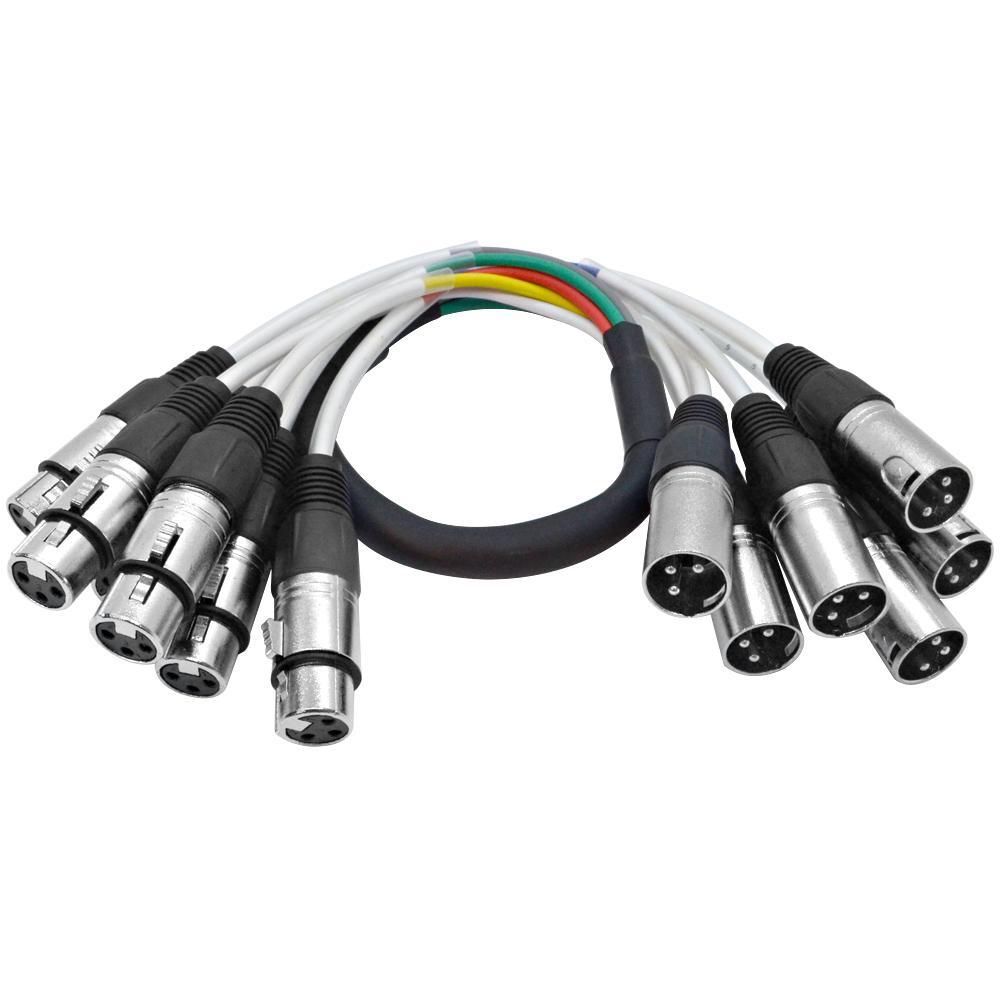 Seismic Audio 6 Channel 2 Foot XLR Colored Multi-Patch Snake Cable
