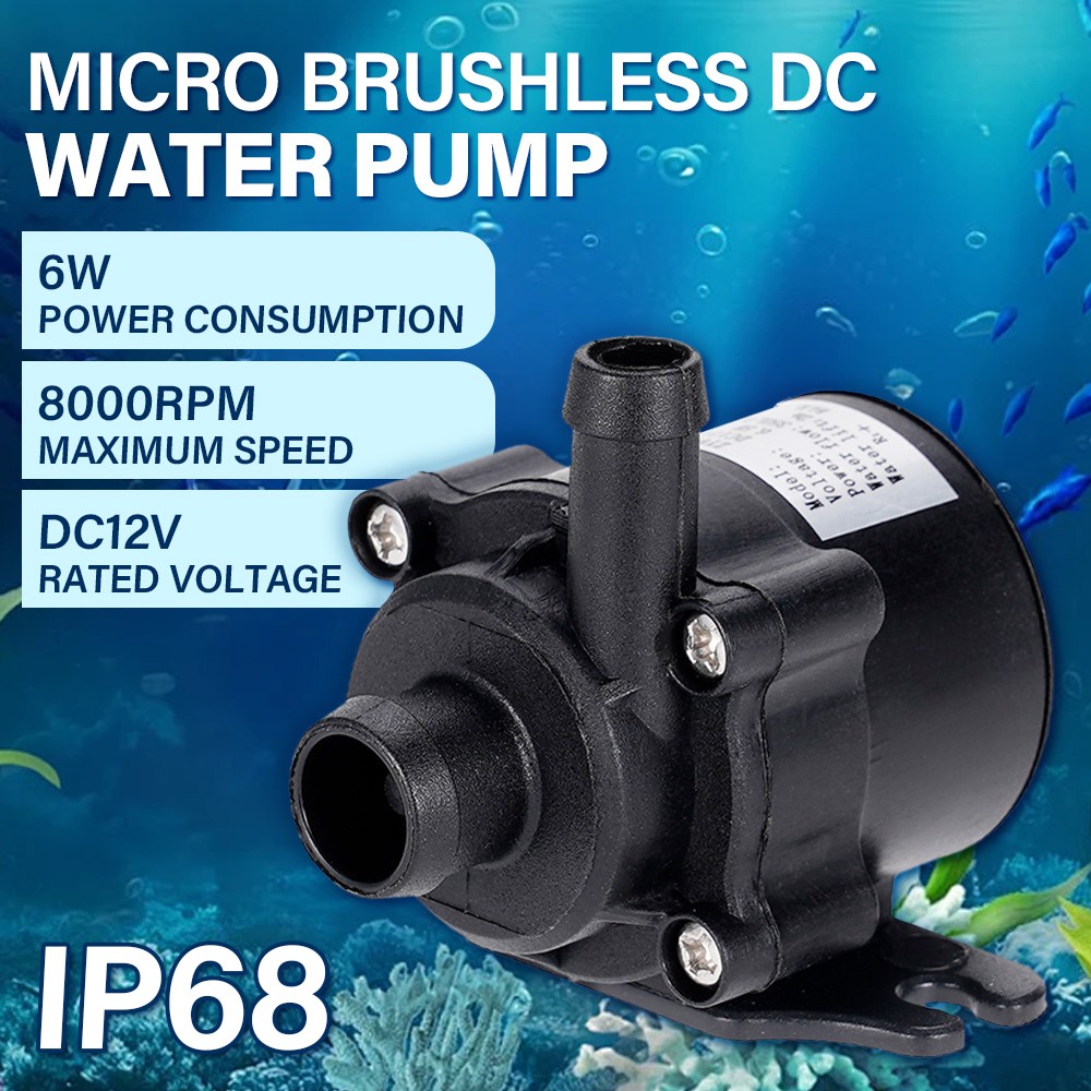 92 GPH Mini Submersible Pump Small Fountain Pump (6.5W 350L/H) for water Black
