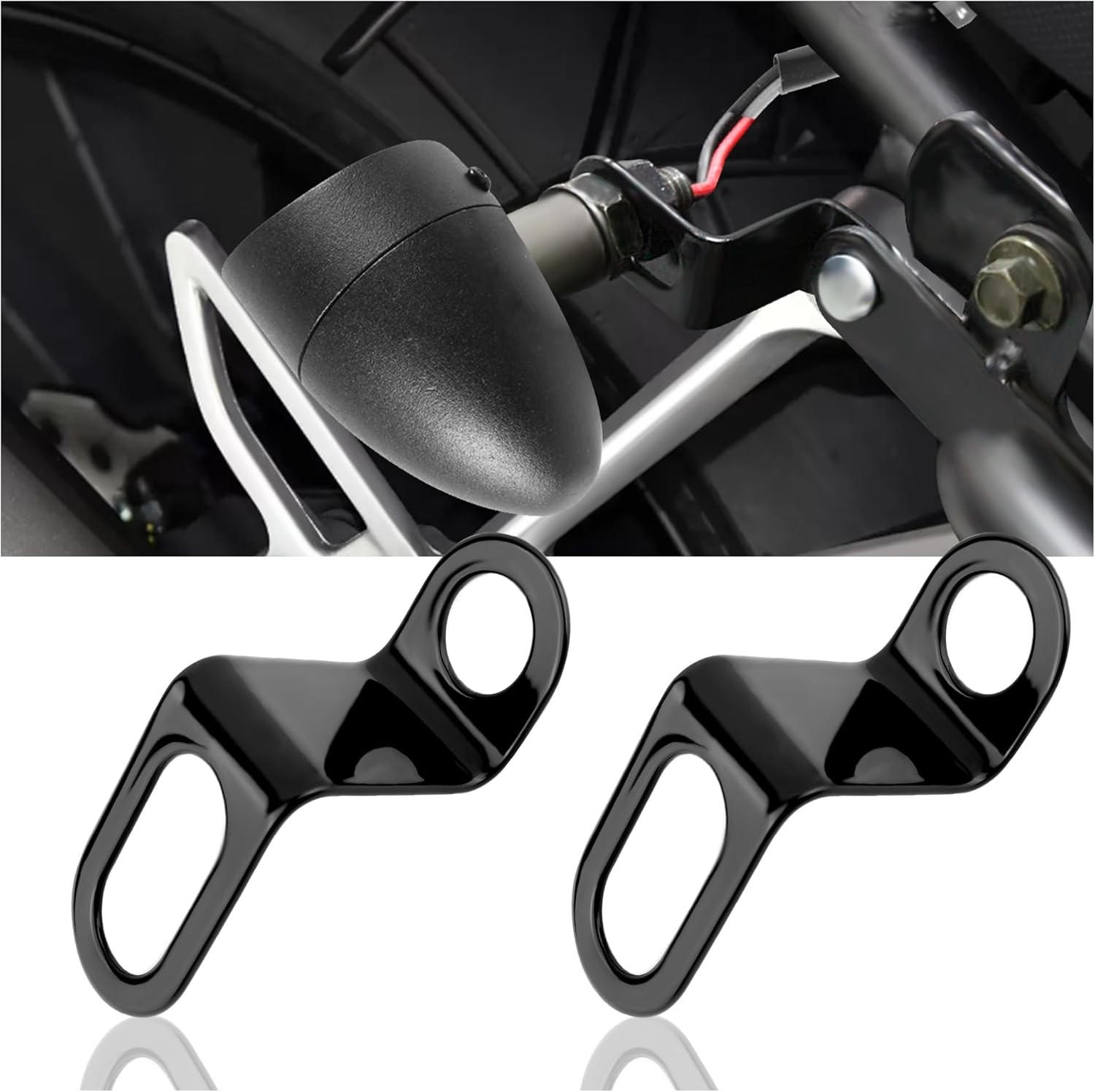 2PCS Rear Motorcycle Turn Signal Bracket,L-Shape Metal Brackets for Fixing Turn