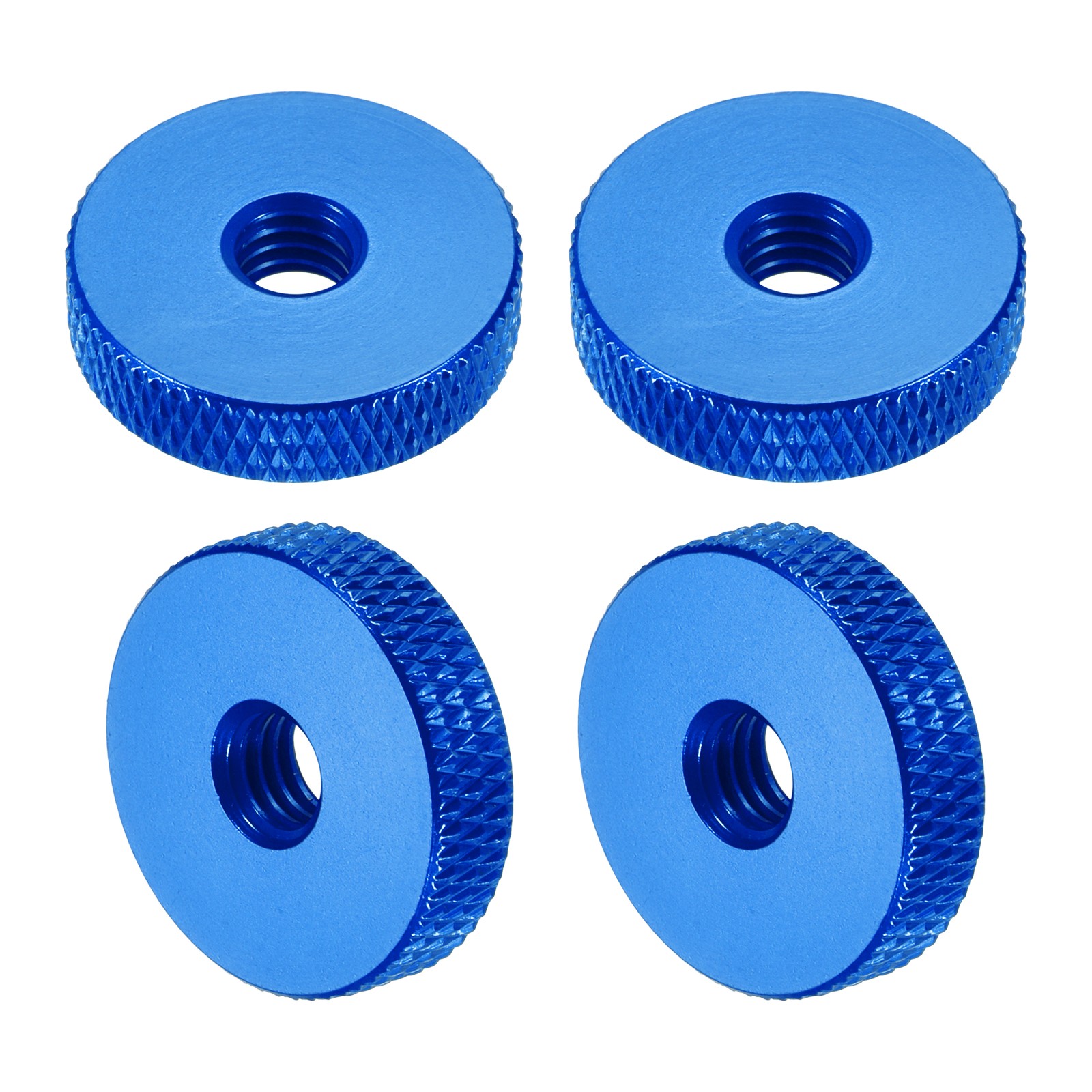 4Pcs M6x20mmx5mm Knurled Thumb Nuts, Blue