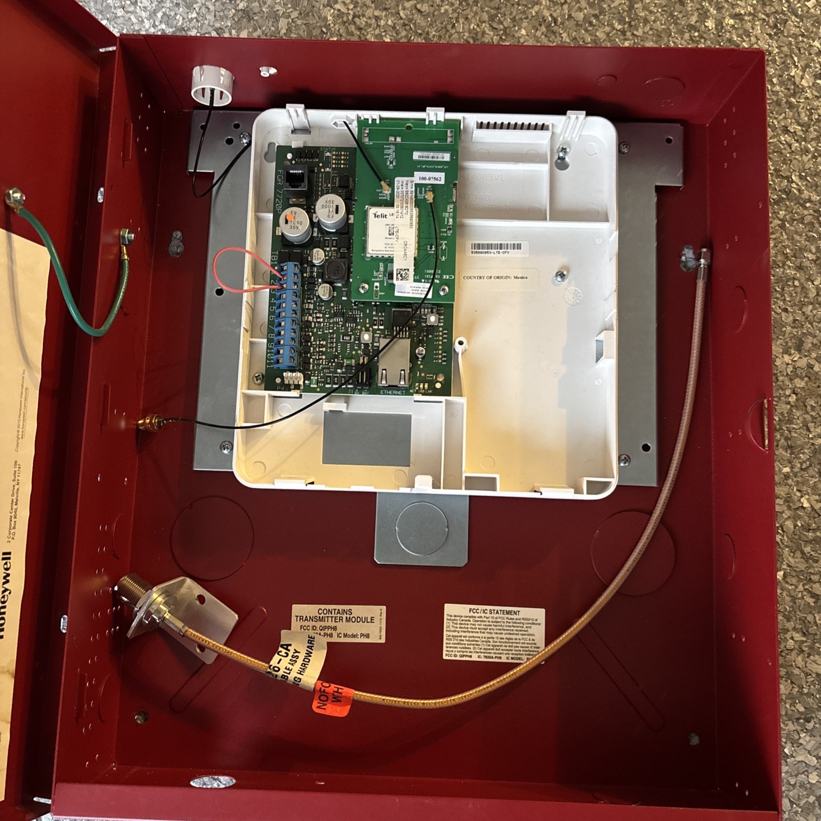 Honeywell Commercial Fire Communicator Kit LTE-CFV Red Cabinet