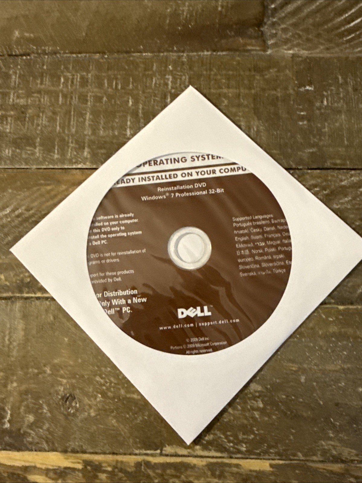 Dell Operating System Windows 7 Professional Software PC Cd Rom