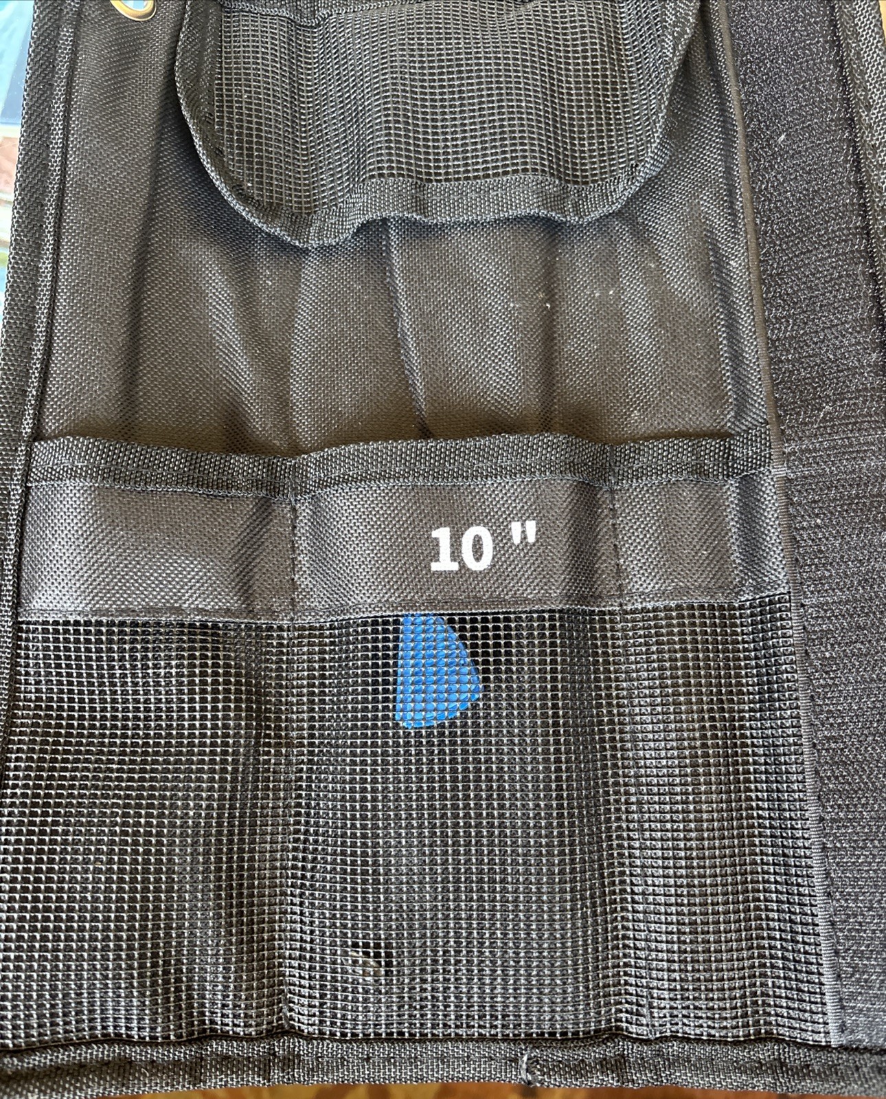 Toolant Black Fabric Tool Pouch with Multiple Pockets and Grommets For 10” Tools