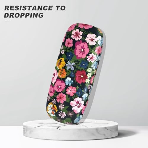Eyeglasses Case, Hard Shell Protective Case for 3 Pack-watercolor Flowers