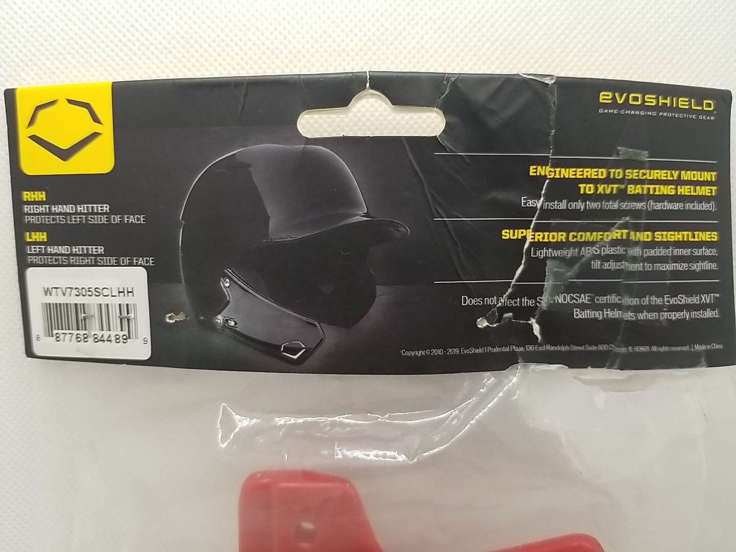 Evo XVT face shield - Red - Left hand hitter New Open Bag Blemish