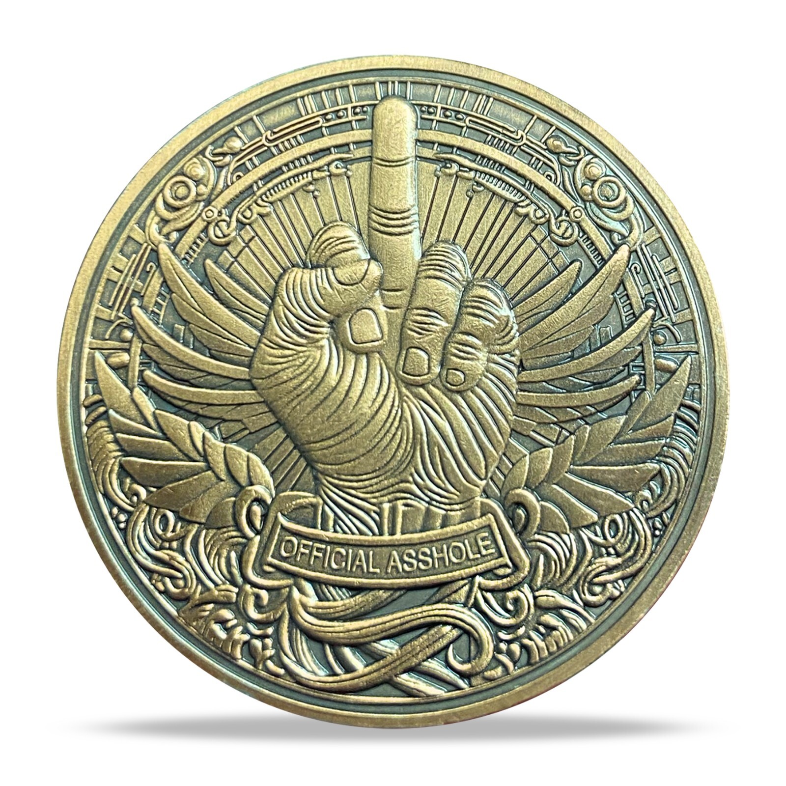 Funny Challenge Coin Official Bad Man Middle Finger Fu*ks Coin Cool Gift For Men