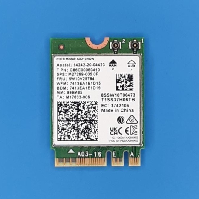 Intel AX210 Wi-Fi 6E Card M.2 2230 | Tri-Band | BT 5.3 | AX210.NGWG.NV | New