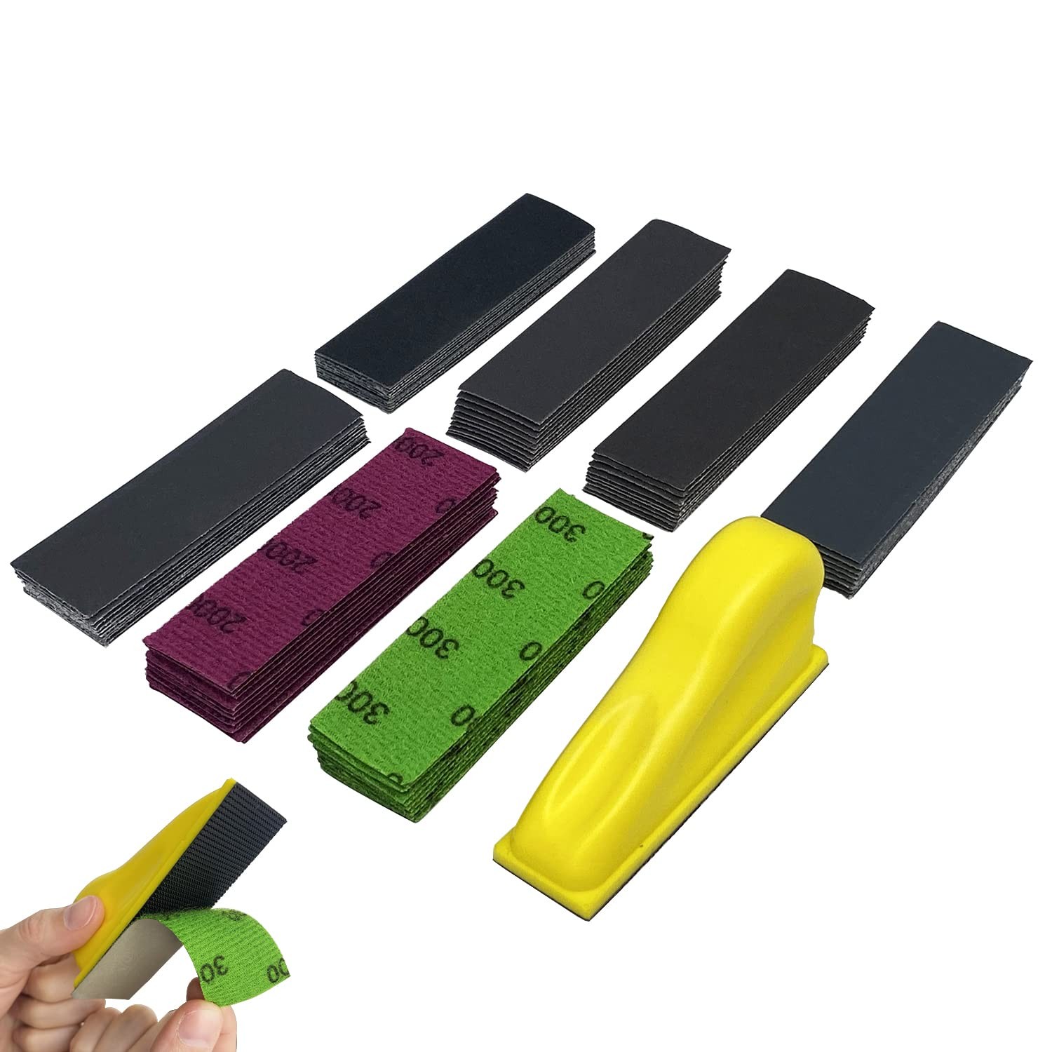 Micro Detail Sander Paper Kit 70PCS Wet Dry Sandpaper-Grit 400 600 3000, Grey
