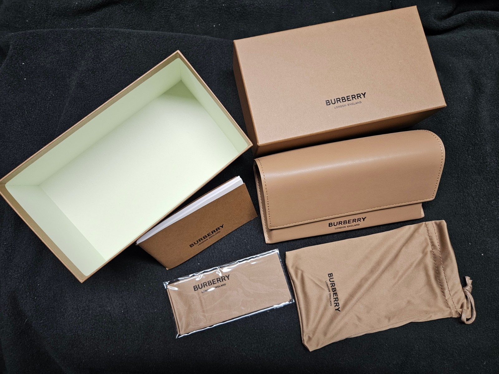 New BURBERRY  Large. Brown Authentic Eyeglasses & Sunglasses Case W/Bag