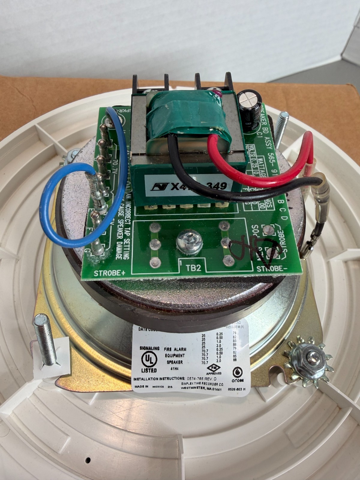Simplex 4902-9721 Fire Alarm Speaker Ceiling White New