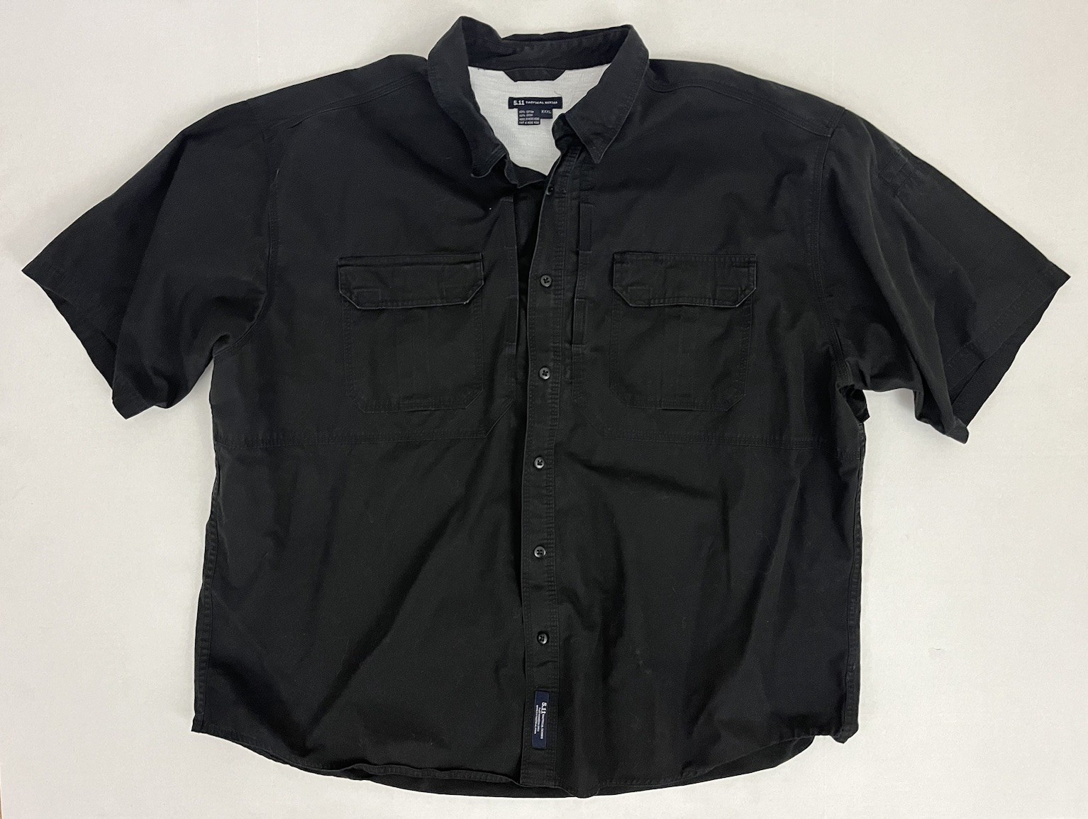 5.11 Tactical Series Men's XXXL Short Sleeve Shirt 100% Cotton Black 71152