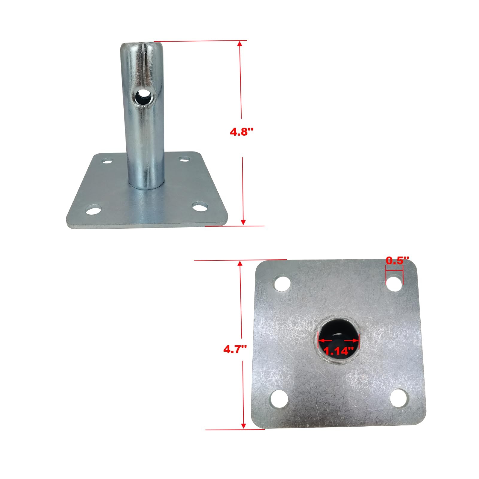 4 PCS Scaffold Base Plates for Baker Style Scaffolding, Galvanized, 4 Pack