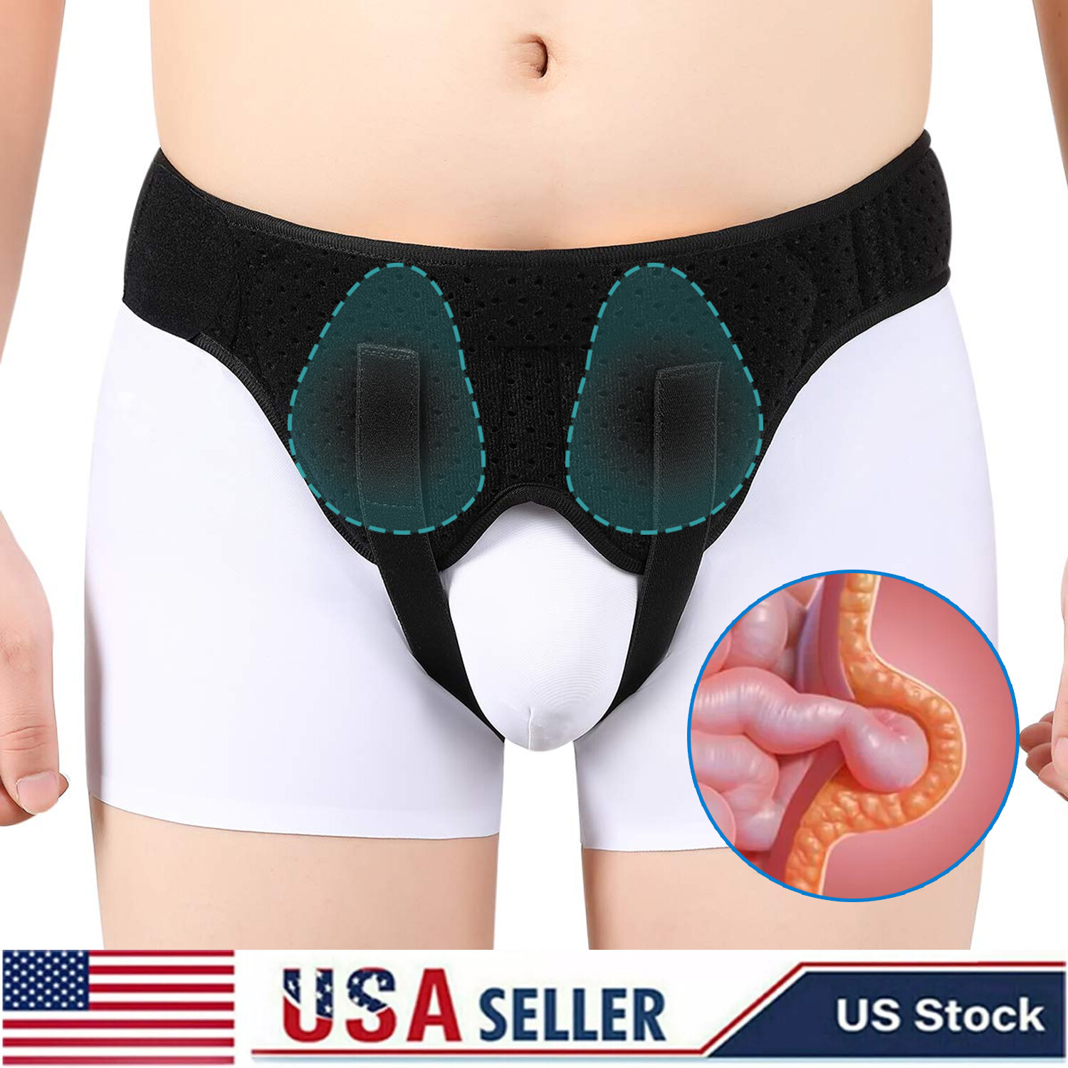 Cinturón de Hernia Inguinal Soporte Truss Fajas Para Hombres Alivio del Dolor @