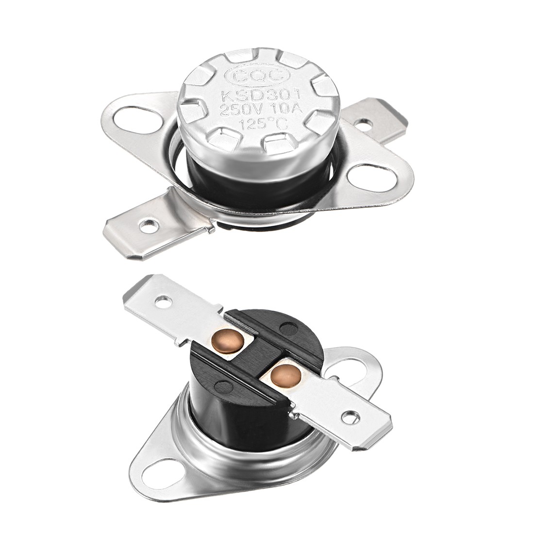 Temperature Control Switch Thermostat 125°C 10A N.C 6.3mm Pin 2pcs