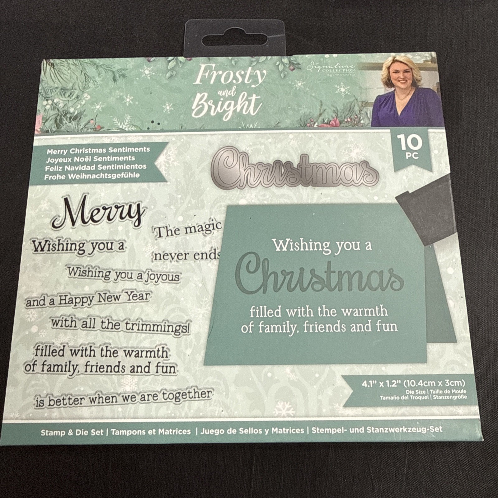 Crafters Companion Frosty & Bright Merry Christmas Sentiments stamp die set
