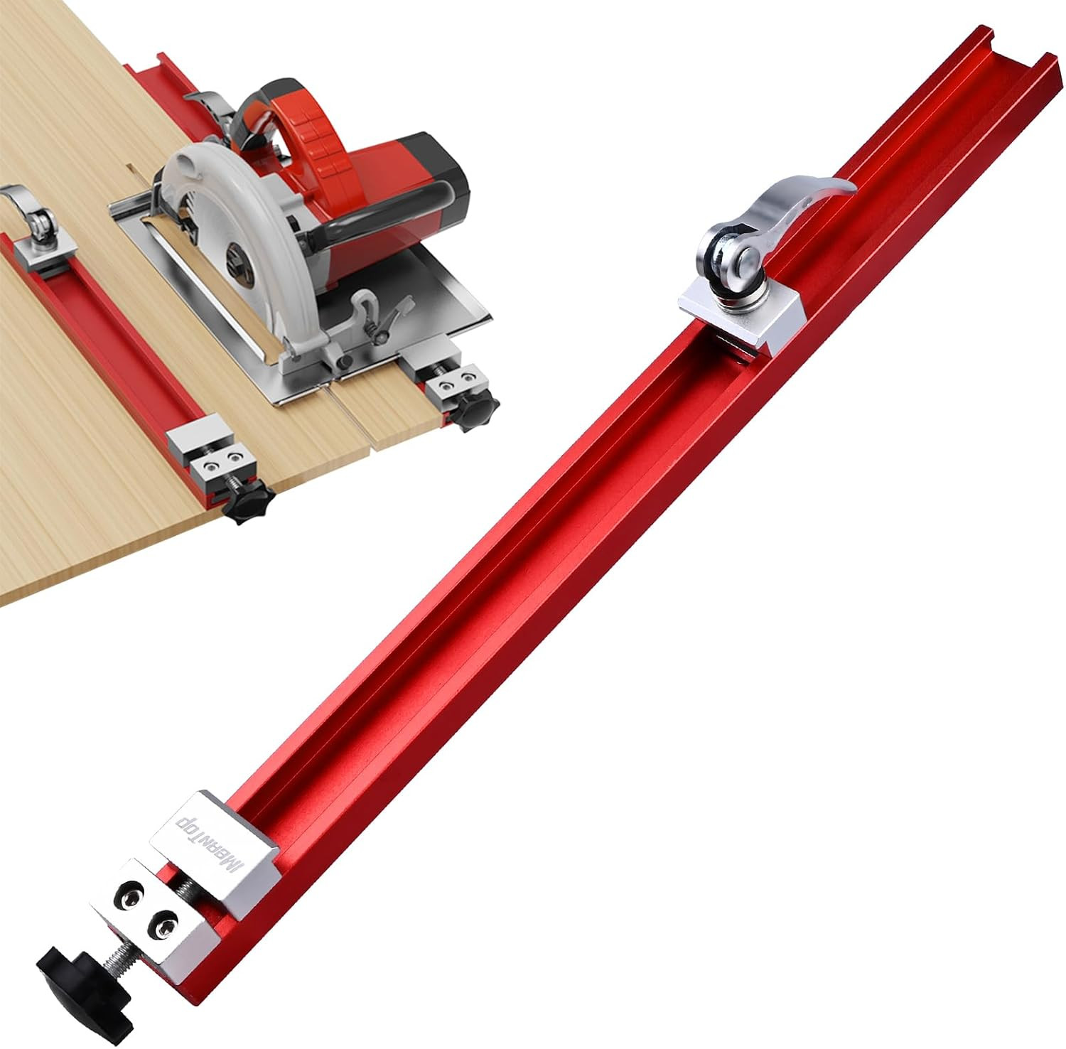 Circular Saw Guide Rail Fits 12" Saw Base, Aluminum Adjustable Cutting Machine B