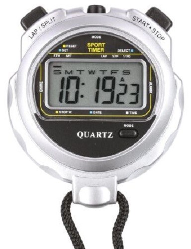 EA Combs Water resistant digital stopwatch - 974SILVER