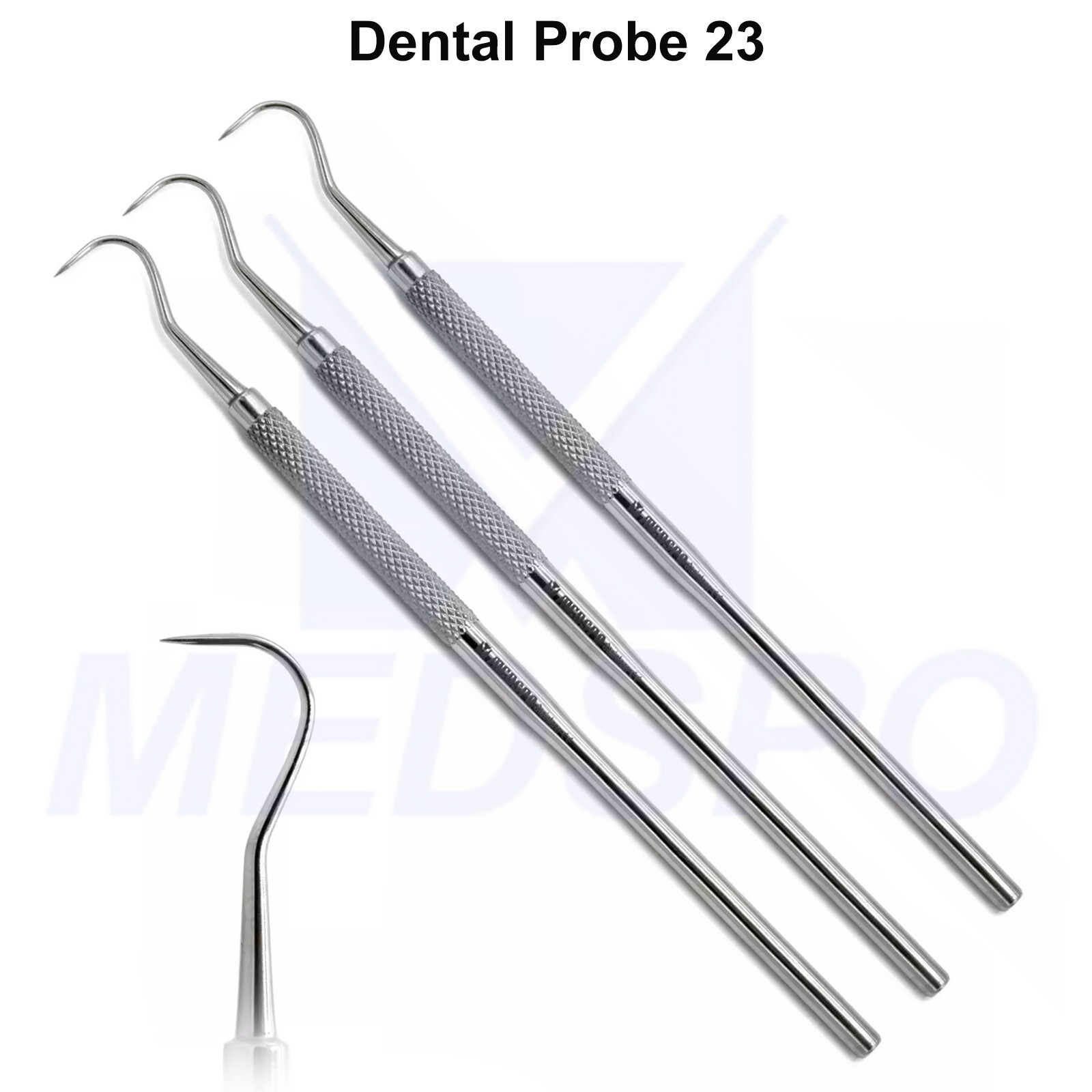 3 Pcs Dental Periodontal Probe 23 Explorer Tartar Remover Hook Shape Scaler