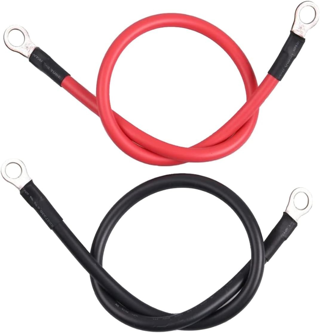 Oxygen-Free Copper Battery Cables 2FT - Corrosion Resistant & Durable