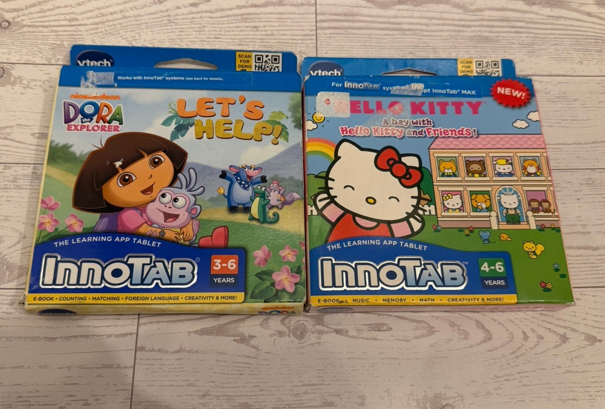 Vtech InnoTab Games New - Dora & Hello Kitty Ebooks Games Memory Educational