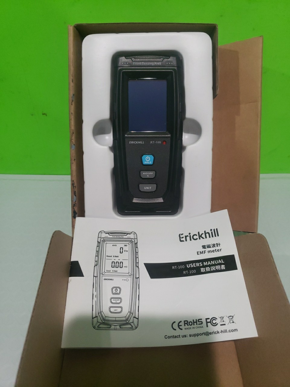 ERICKHILL RT-100 EMF Tester - Professional Electromagnetic Field Meter Open Box