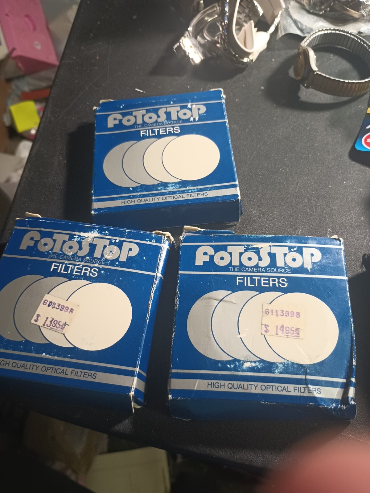 Vtg Fotostop Filters Vtg Camera Lens 3X Lot Boxed 55 52 55mm