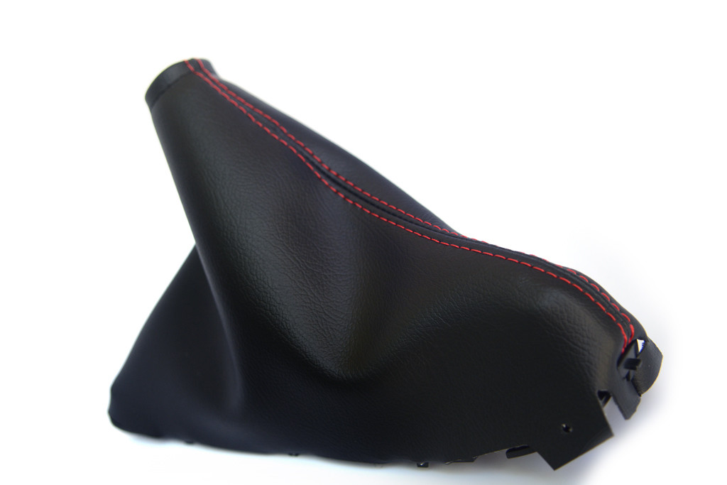 E-Brake Boot Replacement Cover PVC Leather Fit for Mazda 3 14-16 Red Stitch