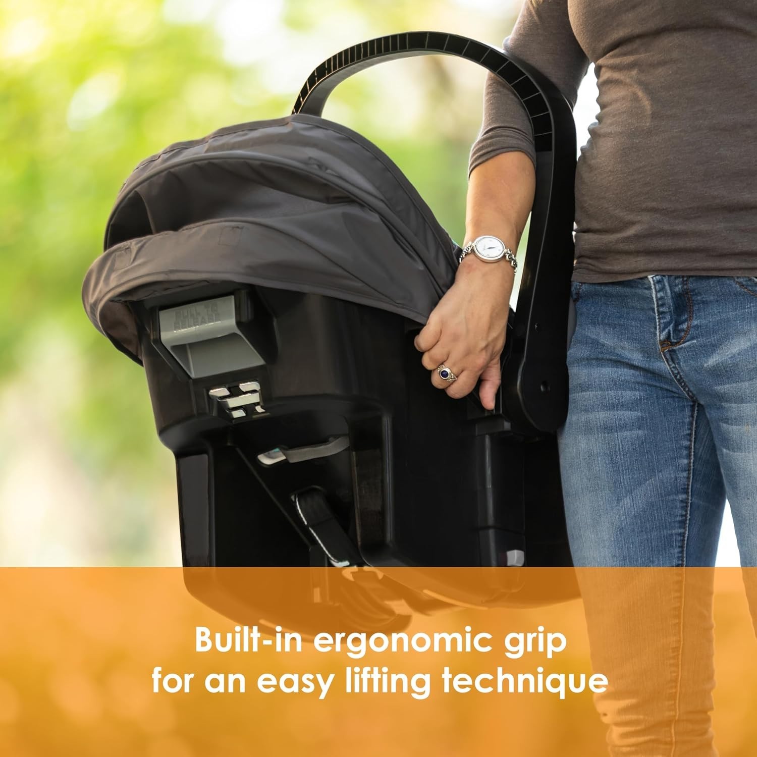 Adjustable Height Stroller with 5 Point Harness and Breathable Polyester Fabric