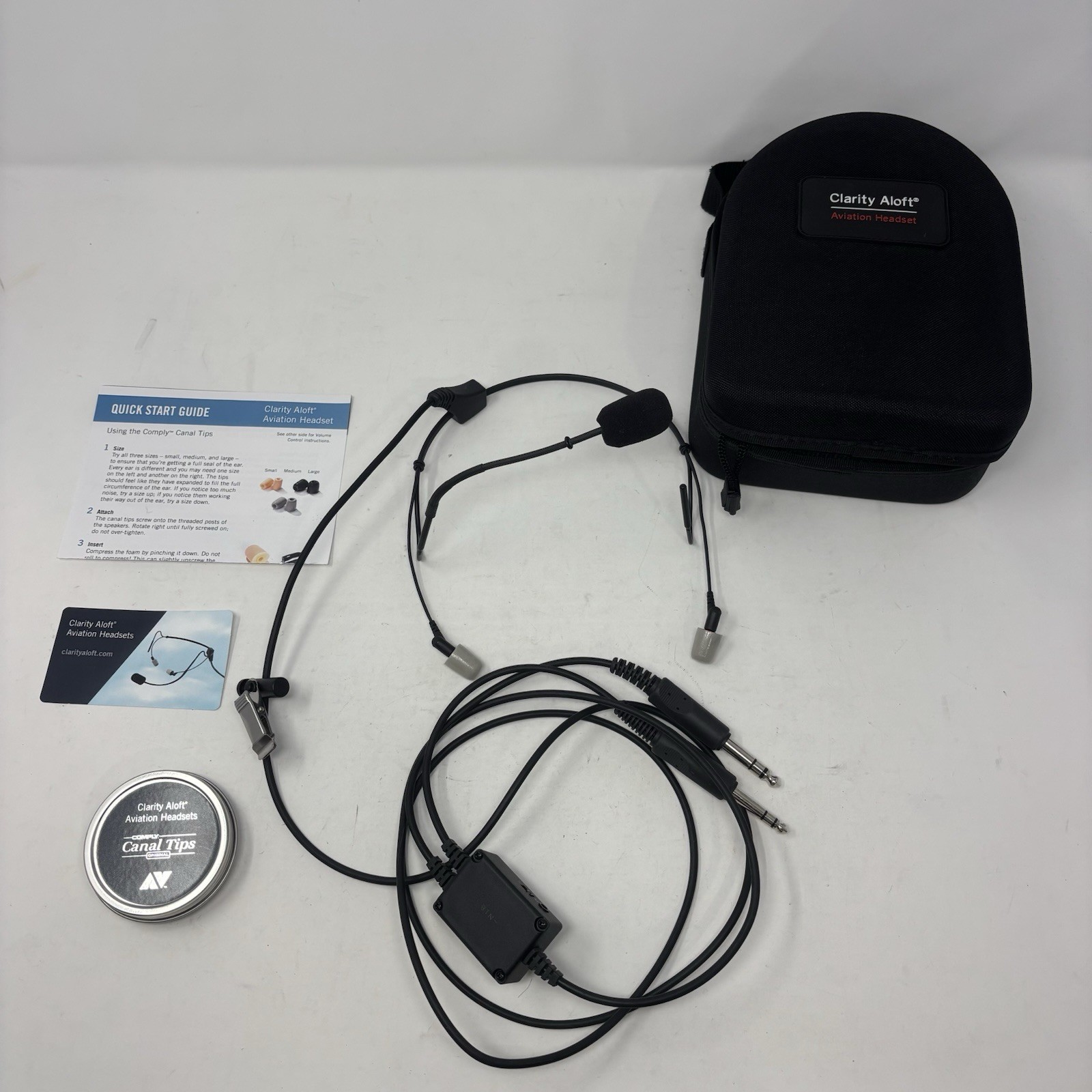 Clarity Aloft Classic Aviation Headset System with Boom Mic Needs New Foam
