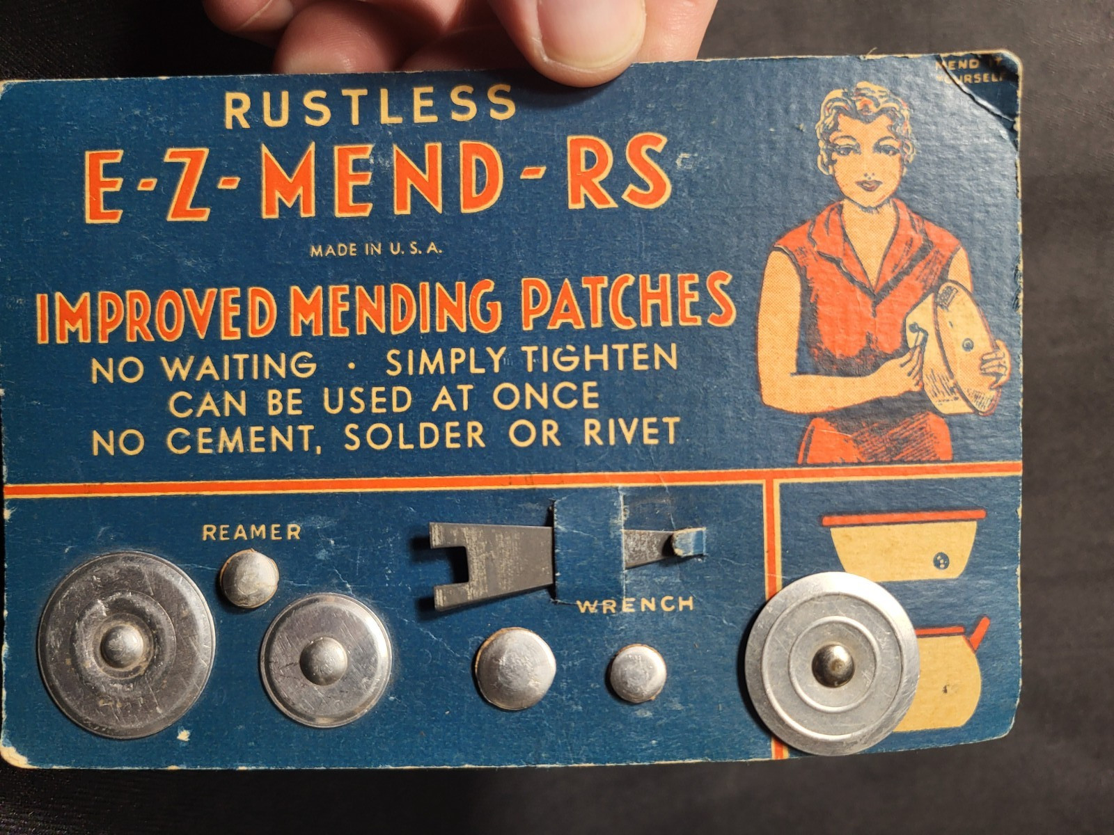Vintage, Rustless, E-Z- Mend-RS" Mending Patches