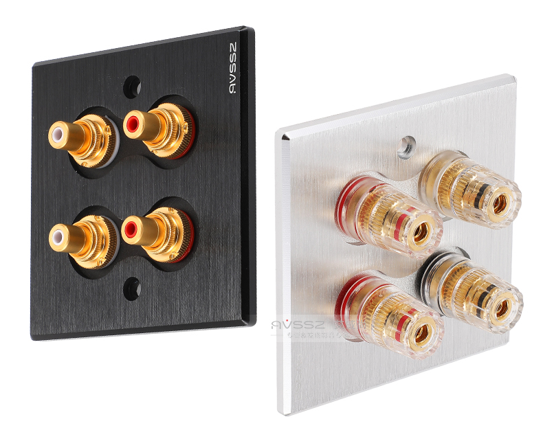 1Pcs 86 type fever wall plug audio ferrule 2-bit thickened socket panel RCA HiFi