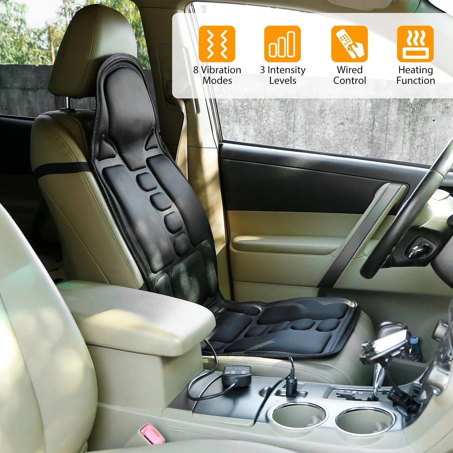 Massage Seat Cushion With Heated Back Neck Body Massager Chair For Home Office