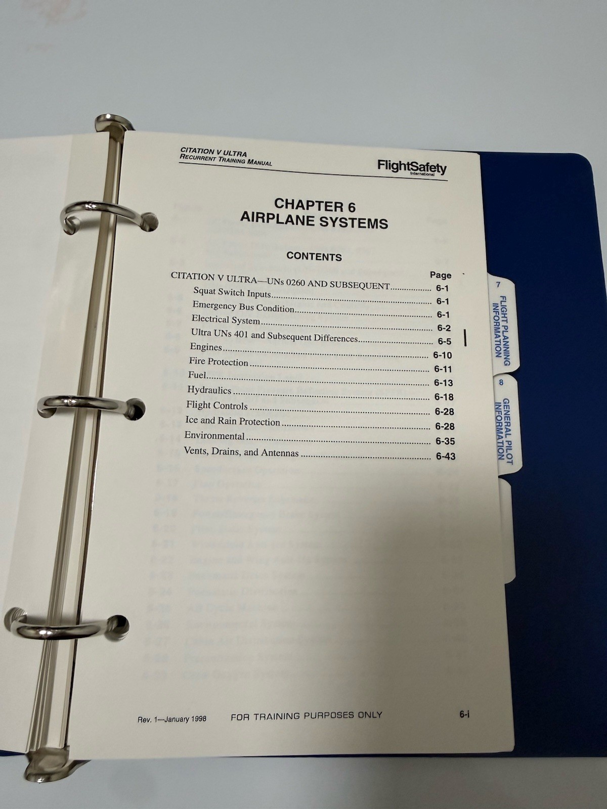 FlightSafety Citation V Ultra Recurrent Training Manual
