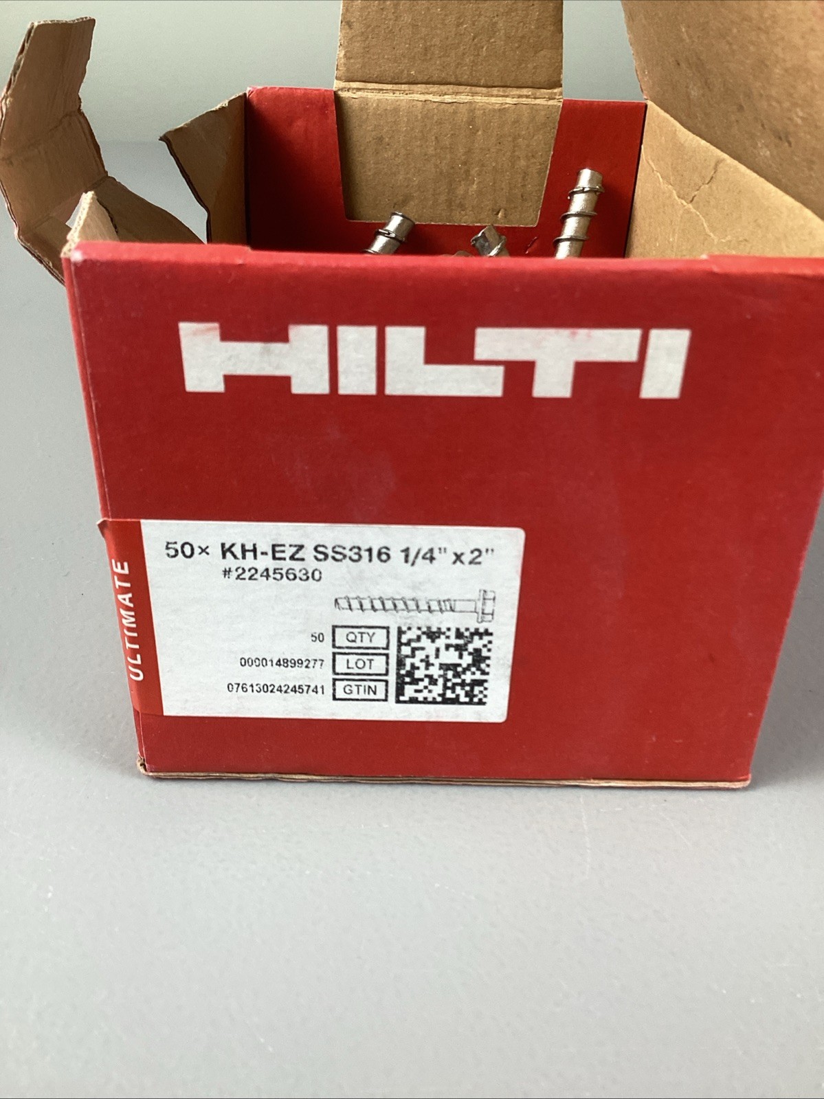 Hilti 1/4 X 2 Stainless Steel Fasteners