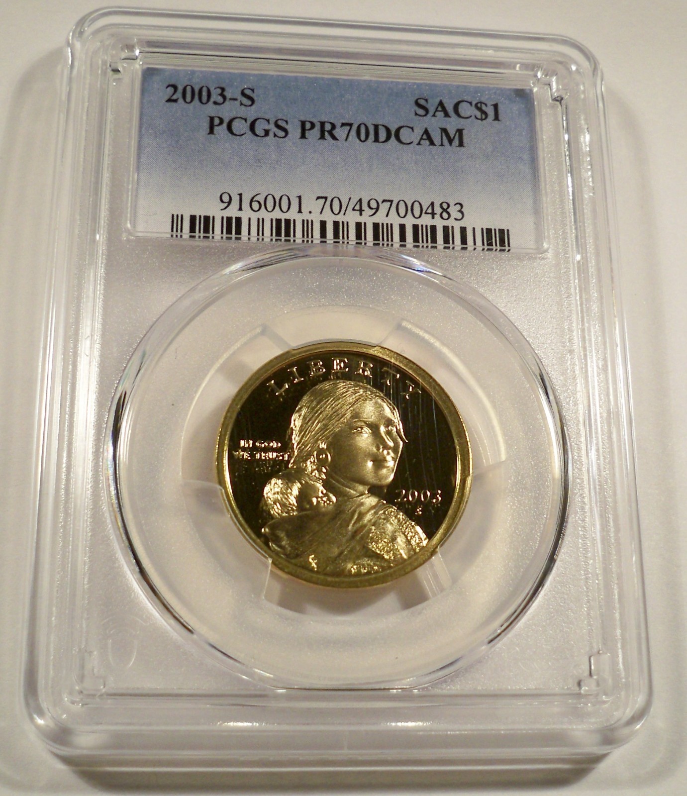 2003-S PCGS PR70DCAM PROOF SACAGAWEA DOLLAR DEEP CAMEO $1 PR 70 DC
