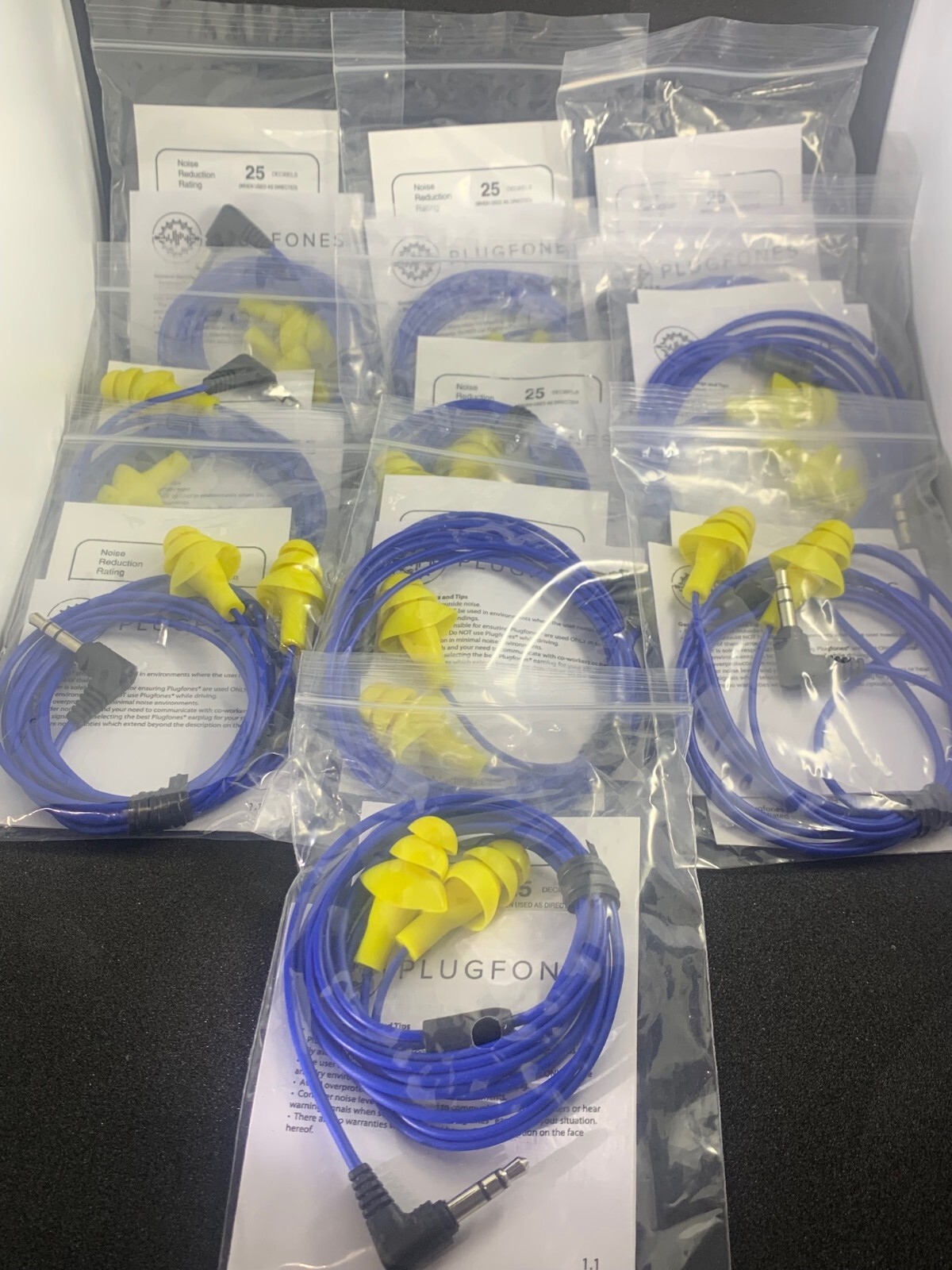 Plugfones Basic Earplugs with Earbuds  Hybrid  Noise Reducing Earphones 10 PACK