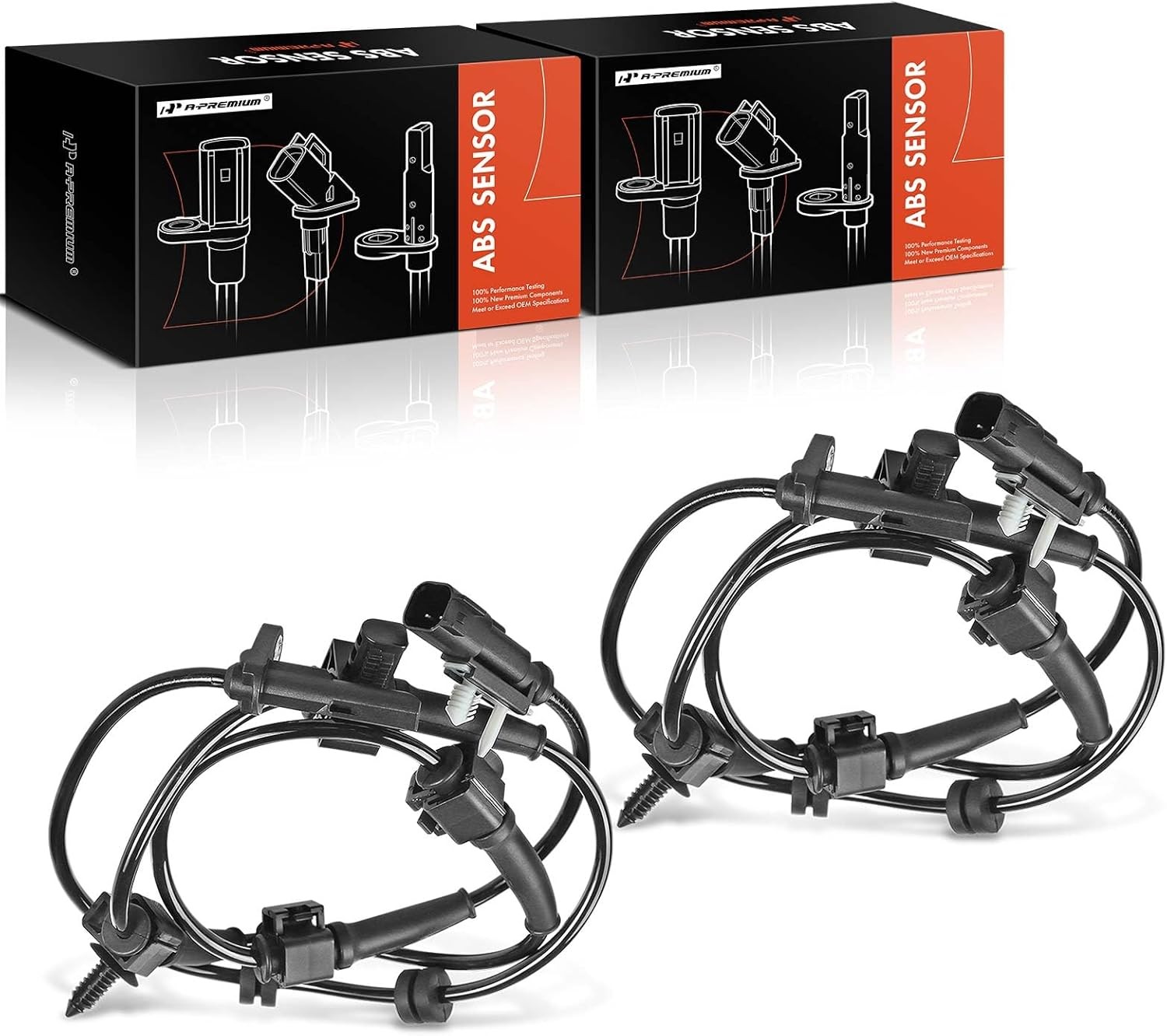 A-Premium Front Left and Right ABS Wheel Speed Sensor-Compatible w/Chevrolet&GMC