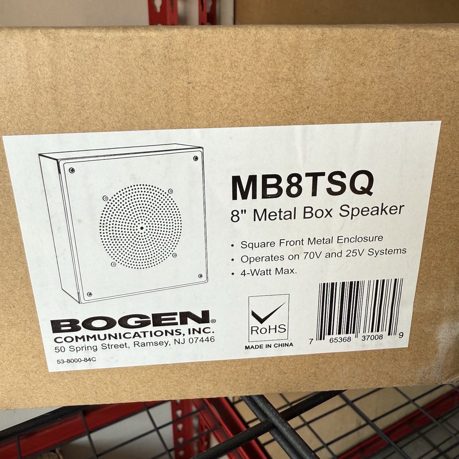Bogen MB8TSQ 8 Square Metal Box Wall 8” Speaker 4W Transformer More Than 1 Save!
