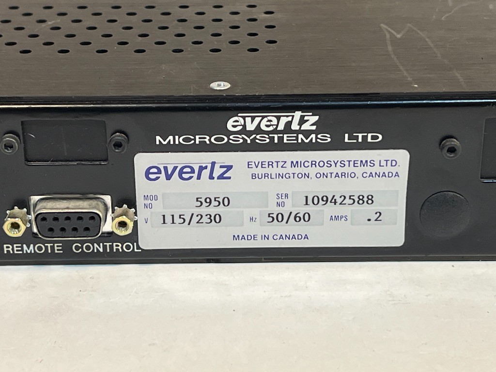 Evertz Microsystems Time Code Reader Model # 5950