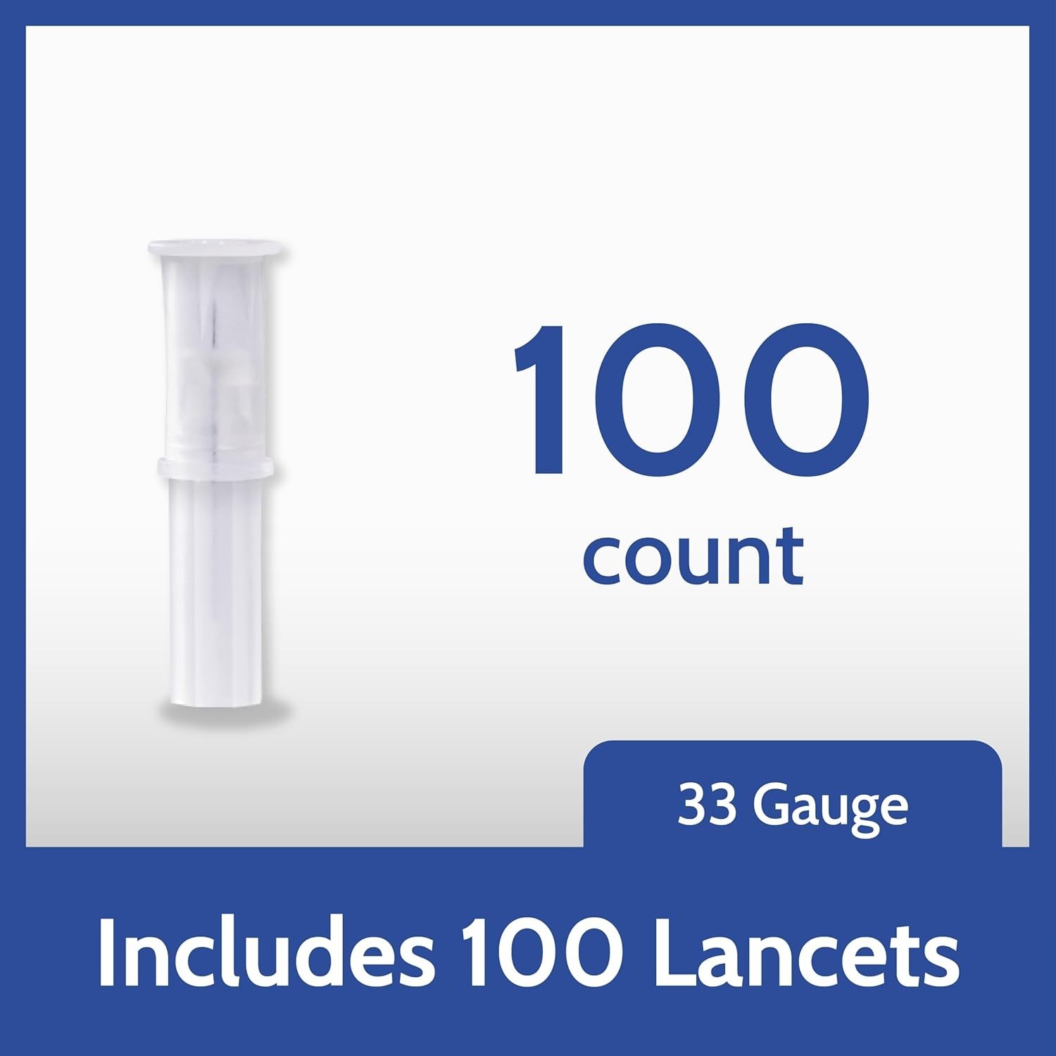 Comfortable Blood Testing with 100 Sterile 33 Gauge Lancets - 0.5 µL Sample