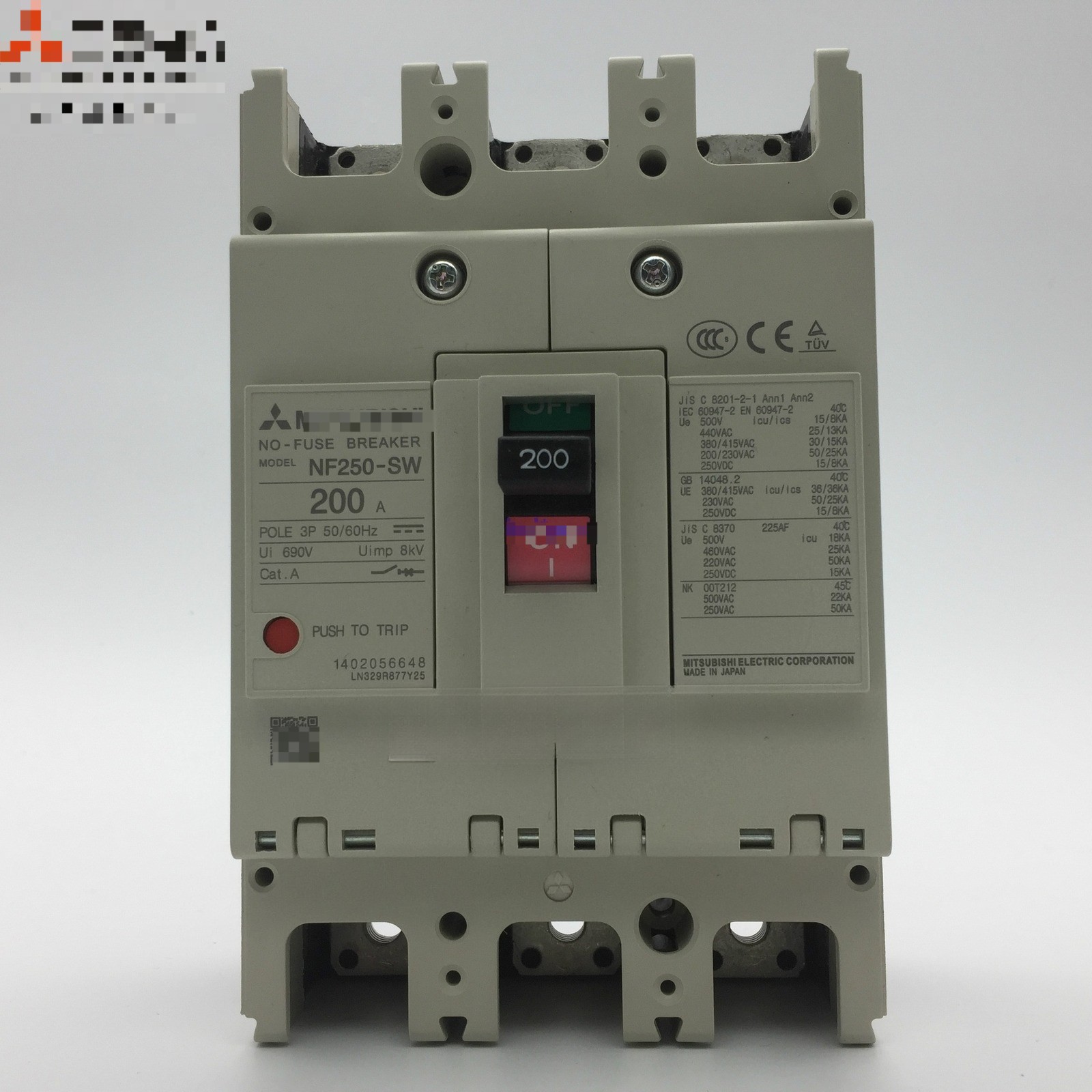 Molded Case Circuit Breaker Air Switch NF250-SW 3P 200A