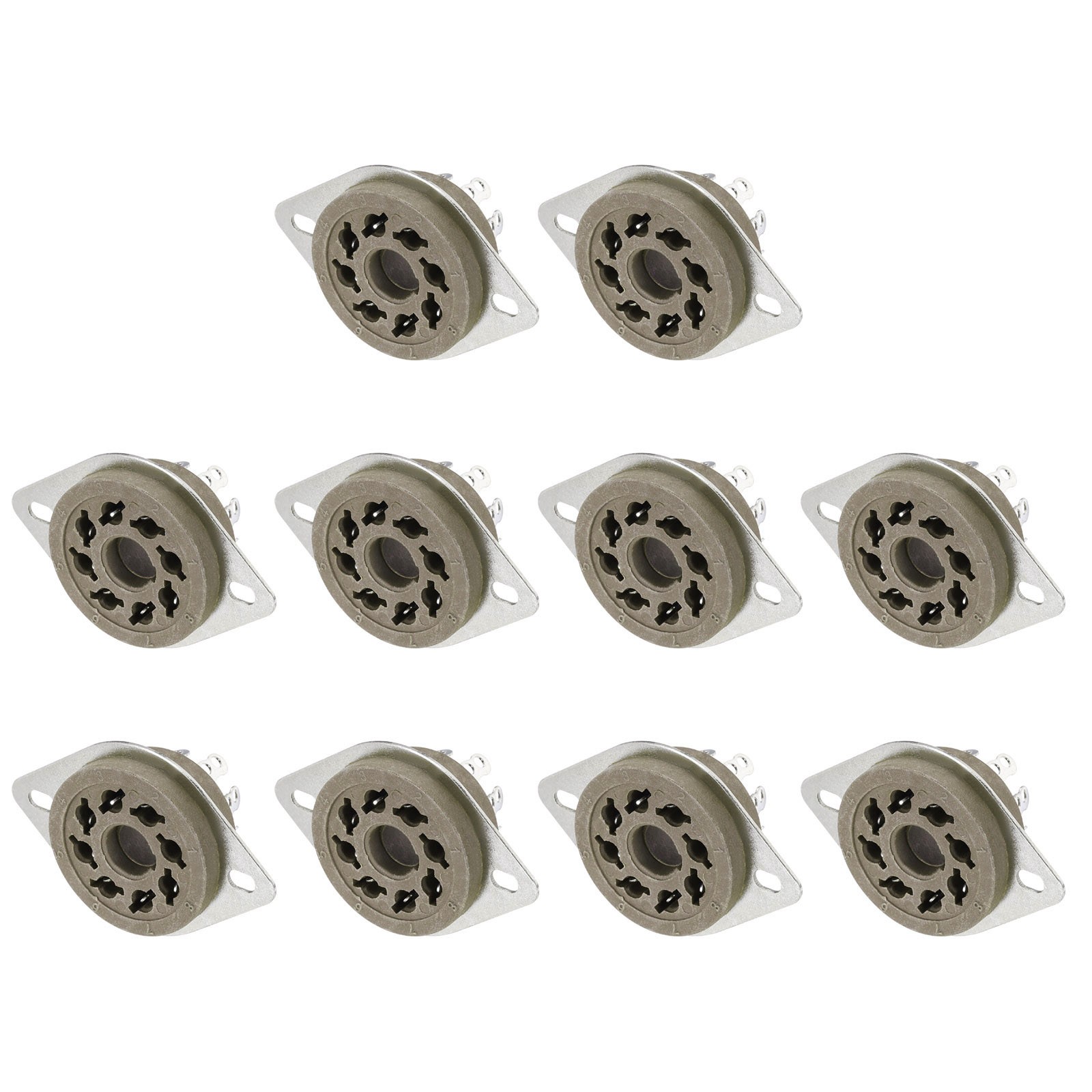 10 Pcs 8pin Tube Socket Bakelite Vacuum Tube Protect Tube Pin Socket Khaki