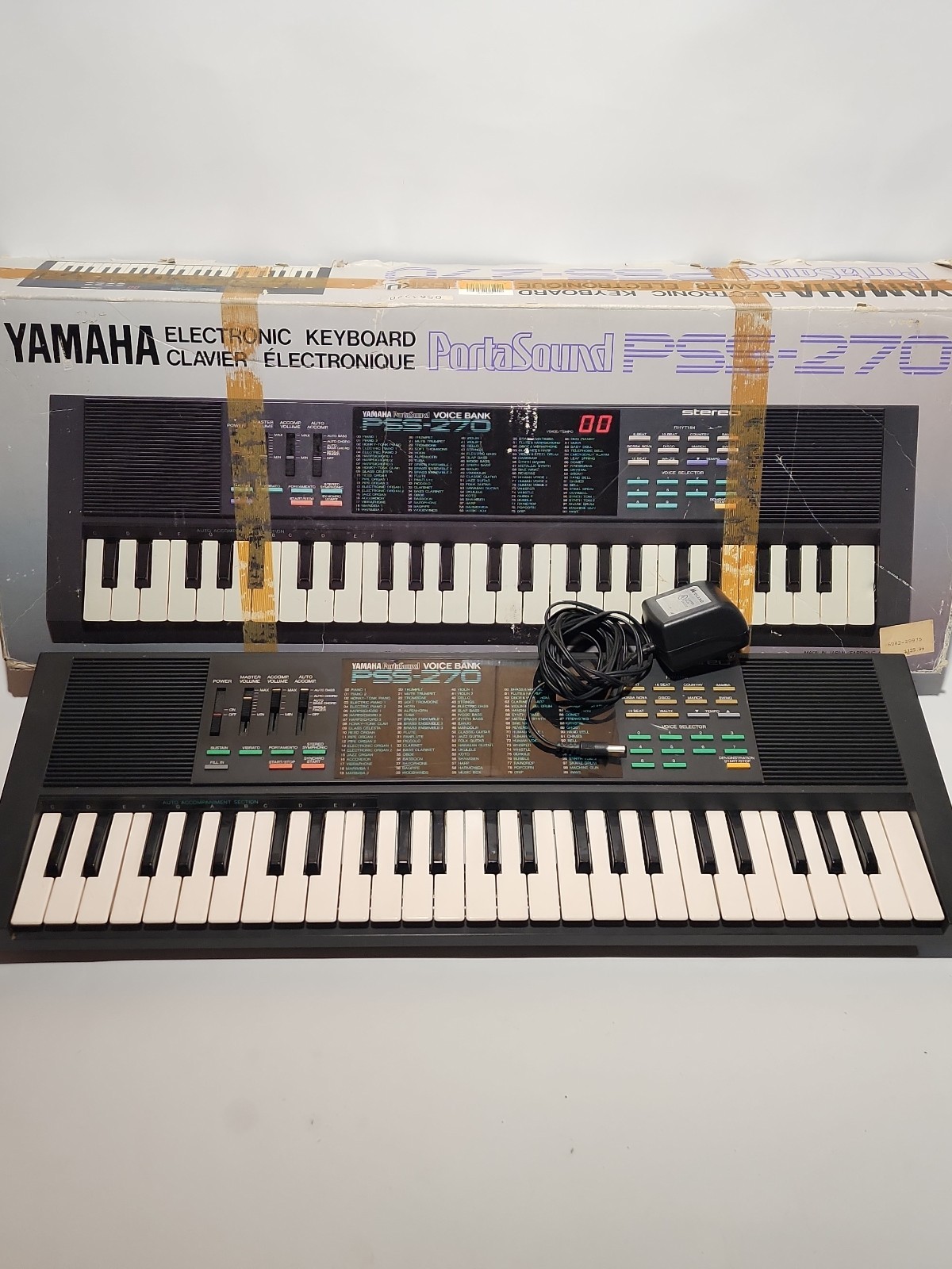 Yamaha PSS-270 Portasound Voice Bank Electronic Keyboard Tested