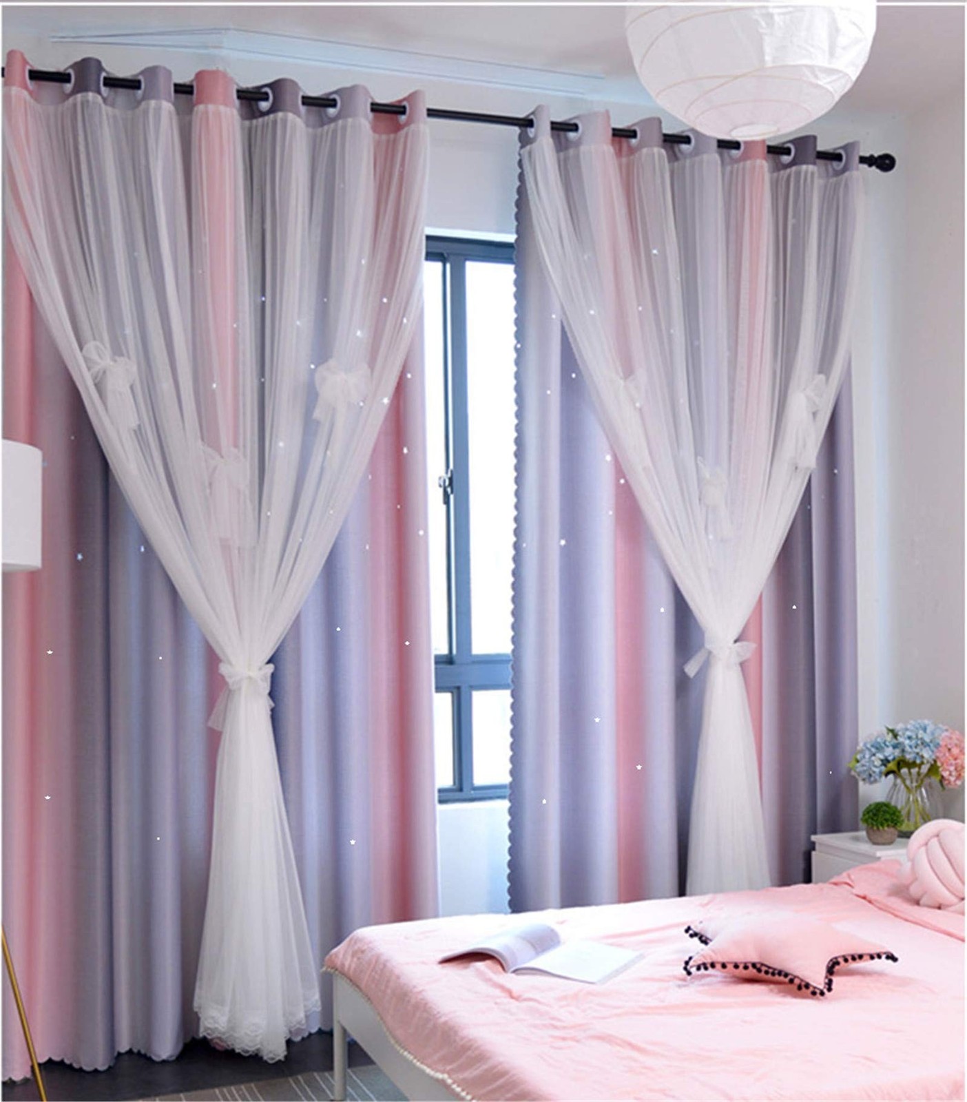 Yancorp Curtains for Girls Bedroom Kids Room Curtain Colorful Window Nursery ...