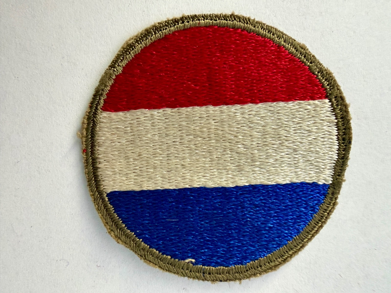 US Army Ground Forces Command Patch, OD Border, Greenback, WWII