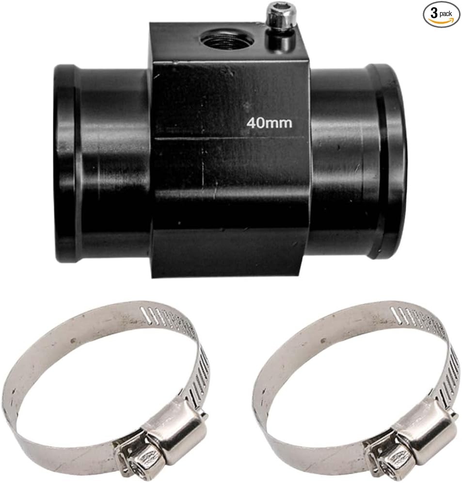 3PCS Auto Water Temp Joint Pipe, Sensor Gauge Radiator Hose Adapter, 40MM