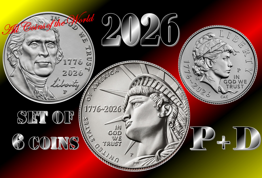 2026 P&D  - Half  Dollar - Nickel - Dime - Full Set of 6 Coins